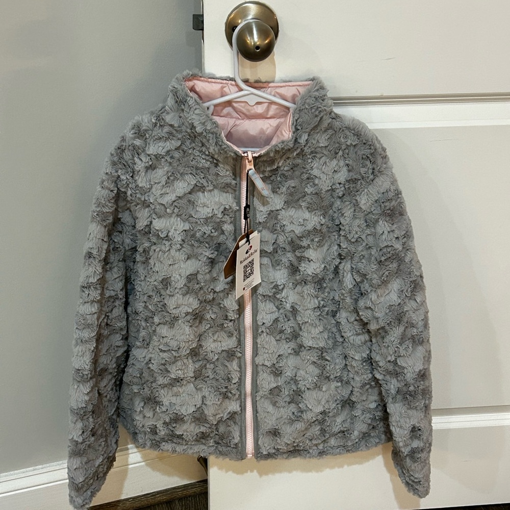 Rokka&Rolla Girls' Reversible Sherpa Fleece Puffer Jacket size 10-12 nwt